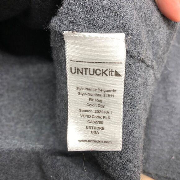 UNTUCKit Quarter Zip Sweater 100% Extra Fine Merino Wool Men’s XXL - Picture 4 of 6